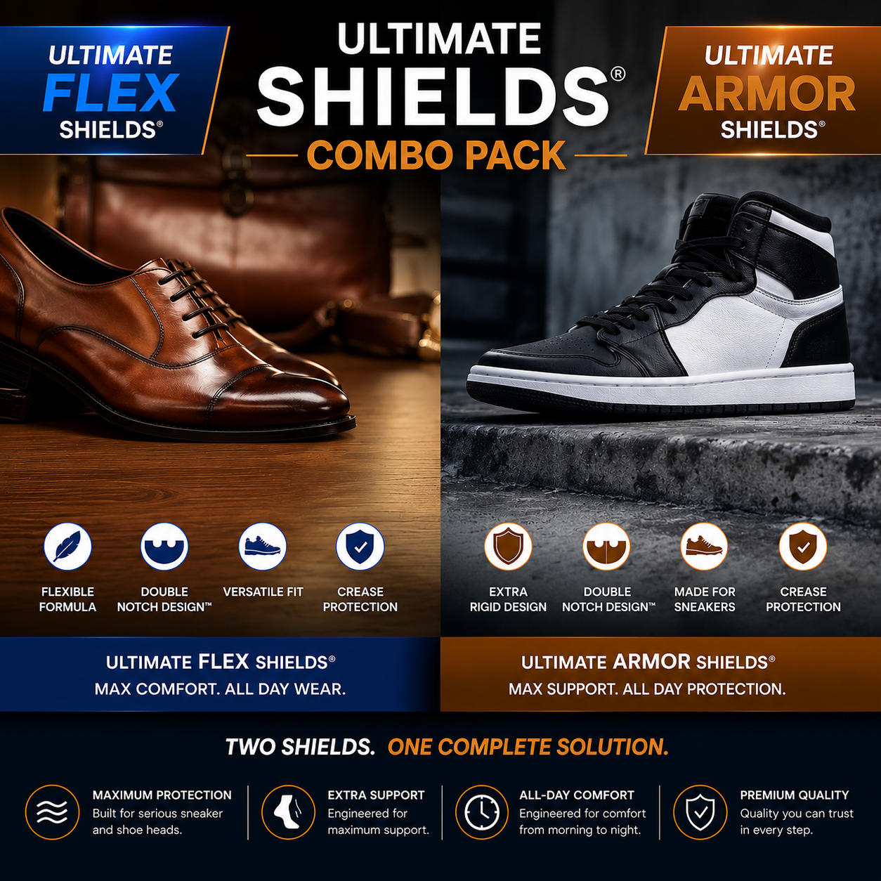 Ultimate Shields® Combo Pack - 1 Flex Shield + 1 Armor Shield