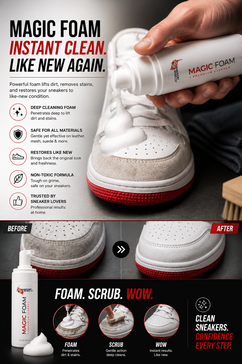 Magic Foam & 2 Brush Kit