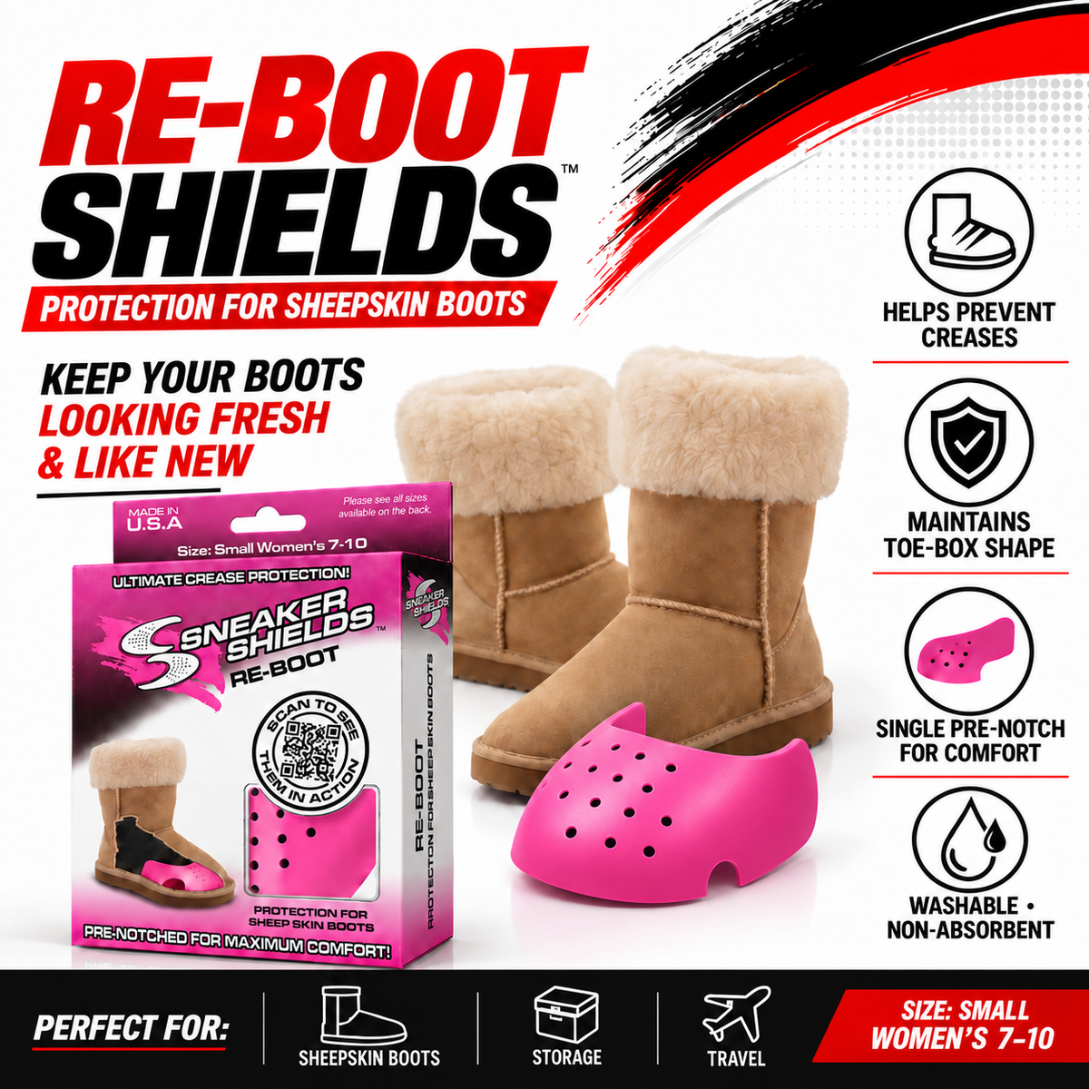RE-BOOT™ - Pre-Notched Crease Protectors for Sheep Skin Boots
