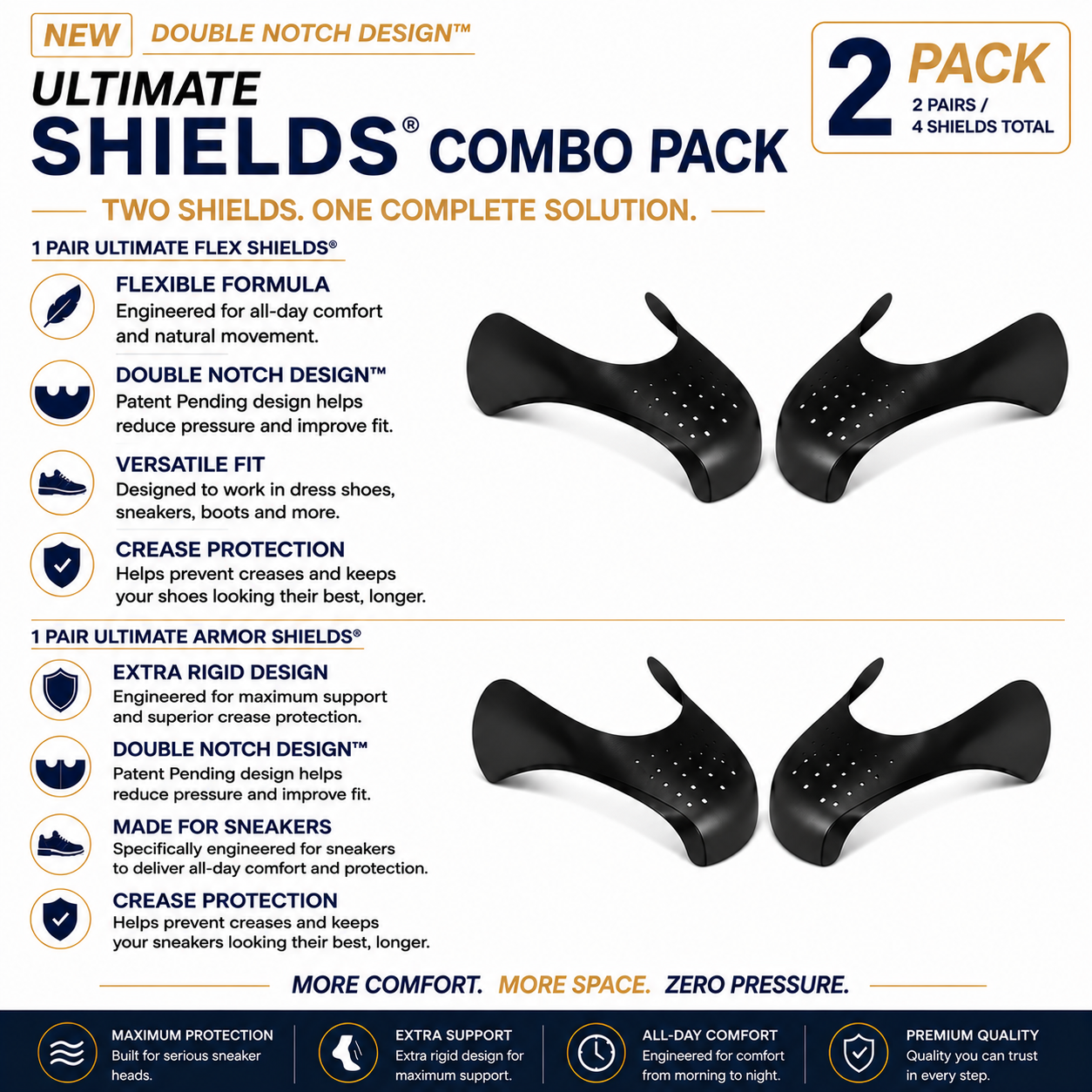 Ultimate Shields® Combo Pack - 1 Flex Shield + 1 Armor Shield - PRE ORDER ONLY - SHIPS LATE JULY 2026